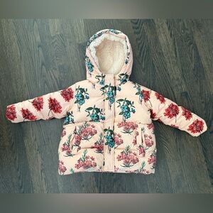 Pink Chicken Floral Winter Jacket Puffer w/ Cozy Lining (size 3 y/o)